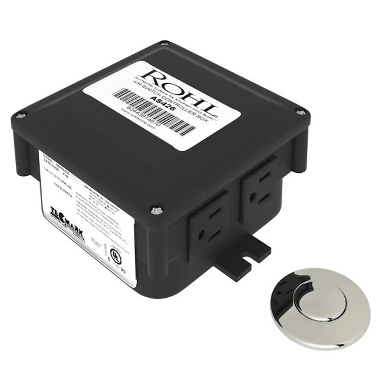 Rohl Waste Disposal Control Box w- Air Switch Button, AS450PN – Polished Nickel