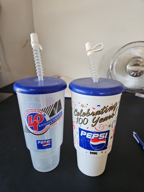Vintage Pepsi Cola Cups With Straws Promo's Lot Of 2