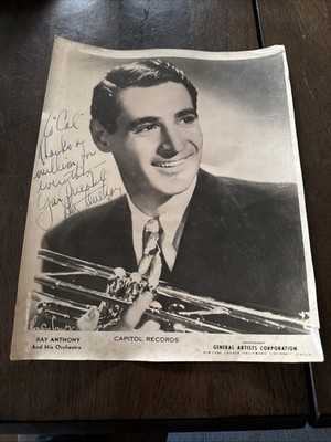 Signed Capitol Records Ray Anthony & His Orchestra Promo Picture General Artist