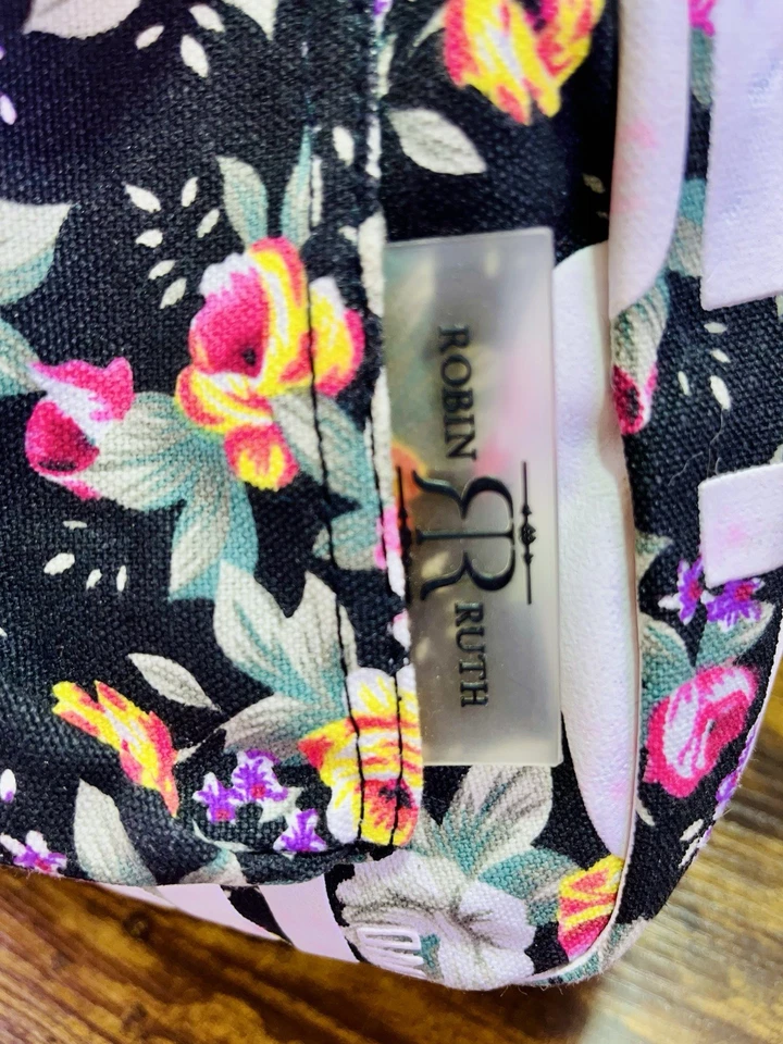 Mochila Robin Ruth New York City Negra Floral Elegante Colorida Nueva York ~ Totalmente Nueva Foto 3 de 4