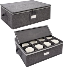 Stackable Cup and Mug Storage 2-Pack, Holds 24 Mugs and Glasses, Grey