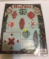   NEW Vtg Bucilla Yuletide Treasures 8 Christmas Ornaments Yarn Kit 61148 1991