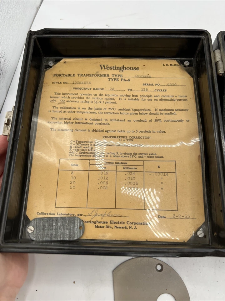 Transformador portátil Westinghouse tipo AMÍMETRO tipo PA-5 frequência 25-135 ciclos - Imagem 2 de 4
