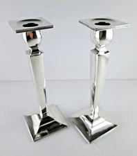 PAIR Unger Brothers Sterling Silver Candlesticks NOT Weighted 8 1/2”