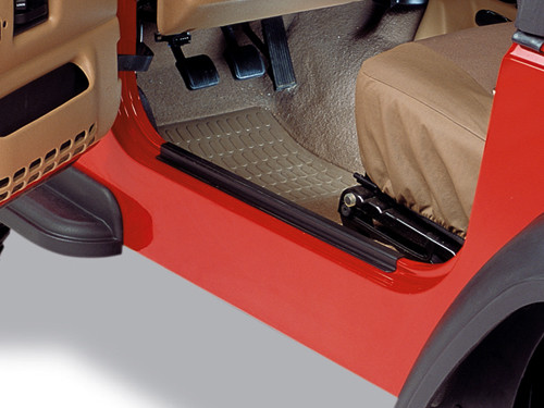 Seuils de porte Jeep Wrangler YJ acier noir pour sorties offroad