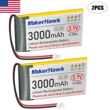 2X MakerHawk 3.7V 3000mAh 1S 3C LiPo Battery for Arduino ESP32 Development Board