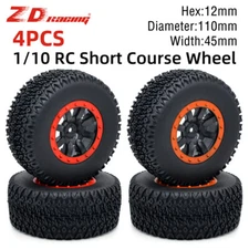 4pcs RC Rubber Tires Wheels for 1/10 Short Course Truck Traxxas Slash HPI Redcat