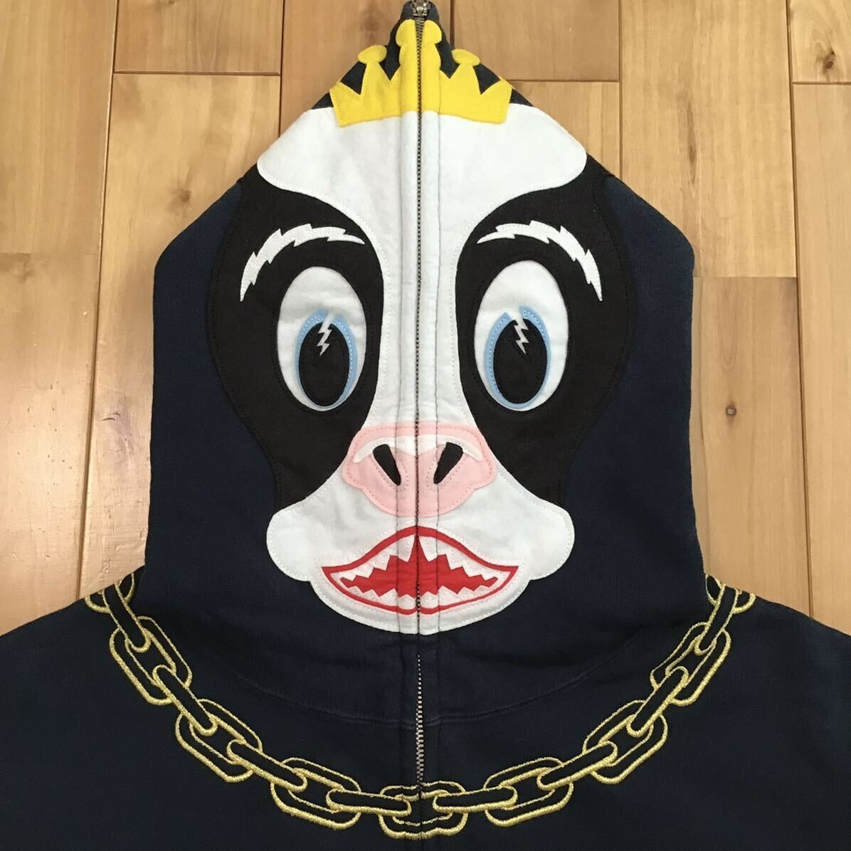 BAPE Navy Holstein full zip hoodie a bathing ape NIGO cow Size M