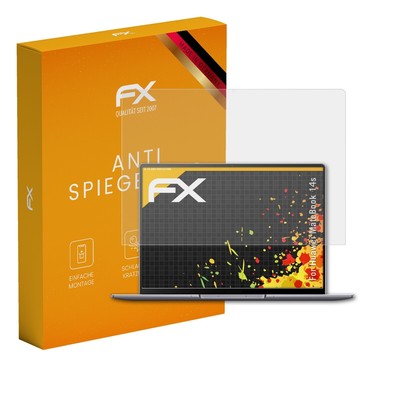 atFoliX 2x Displayfolie für Huawei MateBook 14s Schutzfolie matt&stoßfest Folie