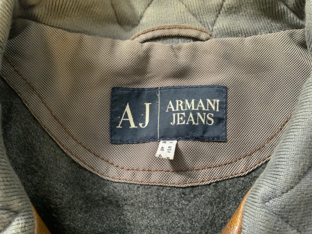 ジャケット・アウター Armani Jeans 90s Deformation Long Coat 90's] Old Armani Jeans Black Cotton Resina Belted Jacket Size.54