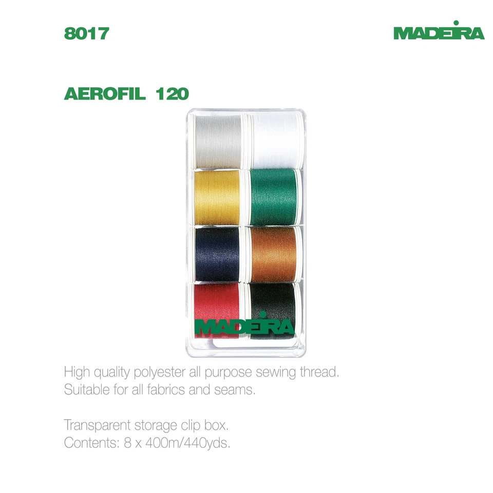 8017 Nähgarn-Box Areofil Allesnäher 8 Farben à 400 m Polyester Assorted One S... - Bild 2 von 3