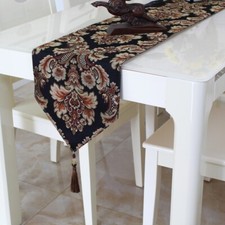 Jacquard Tischläufer Blumenmuster Tischdecke Küche Ess Heim Dekor Vintage Stil