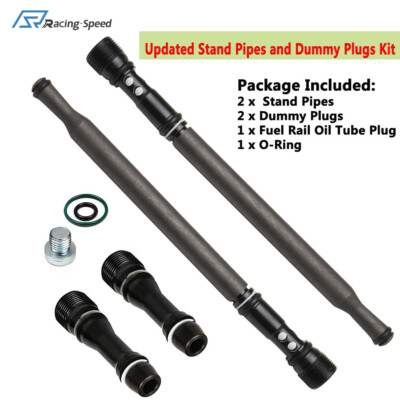 Fuel Rail Stand Pipe & Dummy Plug Kit For 2004-2010 Ford 6.0L Powerstroke (Fits F-Series & E-Series)