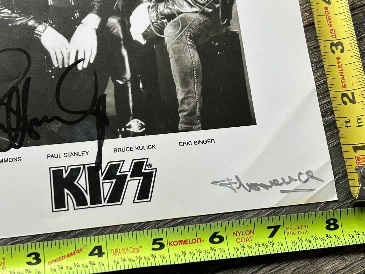 KISS Signed Photo Gene Simmons Paul Stanley Kulick Singer Revenge