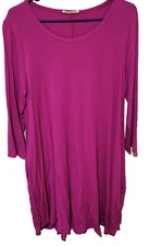UGE Tunic Womens Large Pink Flowing Soft Stretchy Pockets Oversized Casual NWOT