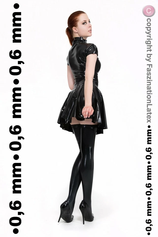 LATEX Strümpfe lang und supersoft - SCHWARZ (bis dunkelgrau) in 0,6 mm bis XXL - Bild 3 von 3