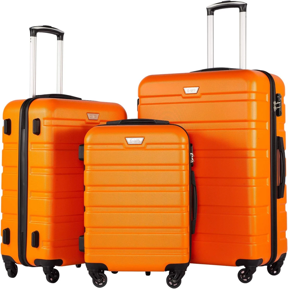 Coolife luggage 3 piece set suitcase spinner hardshell lightweight hotsell