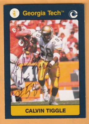 Calvin Tiggle Georgia Tech AUTO Signed 1991 Card Fort Washington Maryland