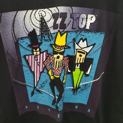 Vintage 90s ZZ Top Antenna Tour Double Sided Band Tee Men