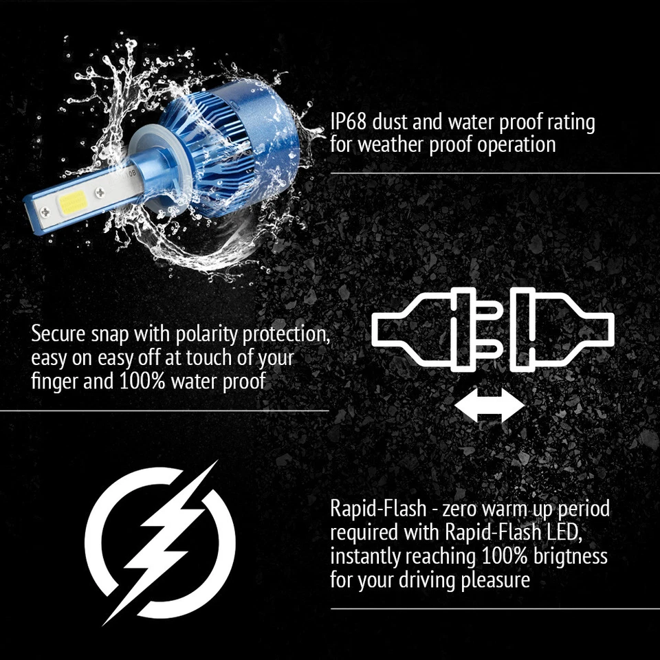 AUTOVIZION LED HID Foglight Conversion kit 885 6000K for 1993-1994 GMC Safari - Image 4 of 4