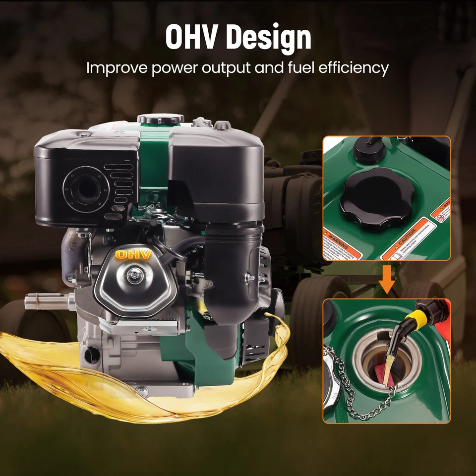 420cc 15HP OHV Horizontal Gasoline Engine Motor Electric Start Lawn Mowers - Image 3 of 4