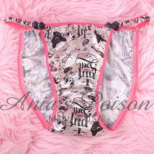 HALLOWEEN Satin Panties Sissy DUCHESS Pink Black Cat Spells ladies string bikini