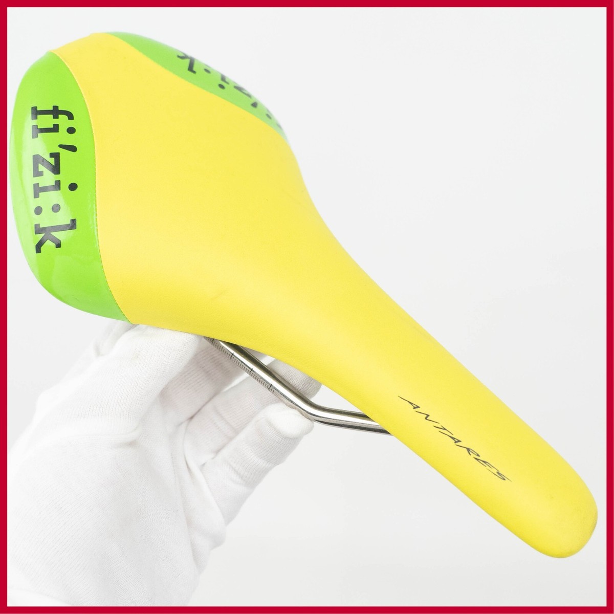 NOS FIZIK ANTARES YELLOW GREEN VINTAGE SADDLE SEAT RACING ROAD