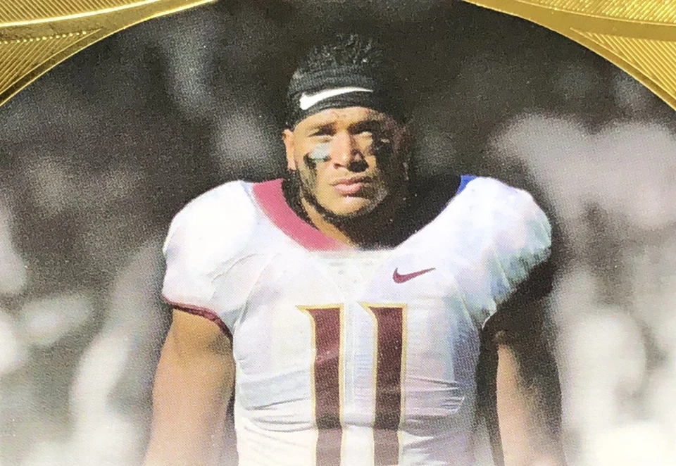 Tarjeta de novato SAGE Aspire Jermaine Johnson 2022 automática/10 lámina de oro SSP no. ASP-JJ2 Foto 4 de 4