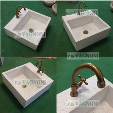 Lavandino in graniglia di marmo+rubinetto+scaric-concrete bathroom kitchen water