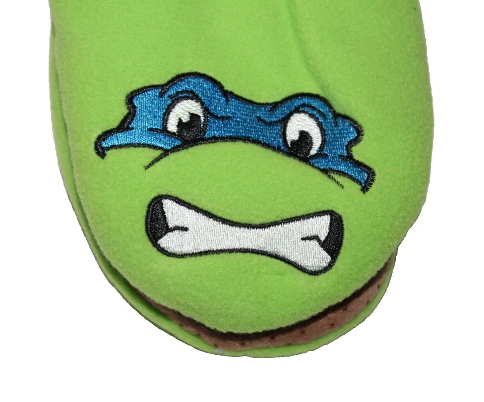 忍者神龟莱昂纳多男式绿色拖鞋袜 M/L (7.5-9.5) — 第 4/4 张图片