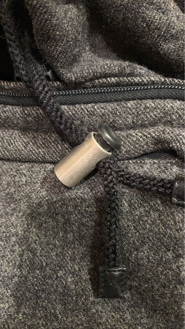 PRADA Wool Leather Mini Drawstring Backpack Gray … - image 7