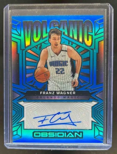 2024-25 Obsidian Franz Wagner Volcanic Electric Etch Blue Flood Auto #11/30