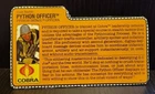 1989 Hasbro GI Joe Python Cobra Officer v2 Python Patrol  File Card ARAH