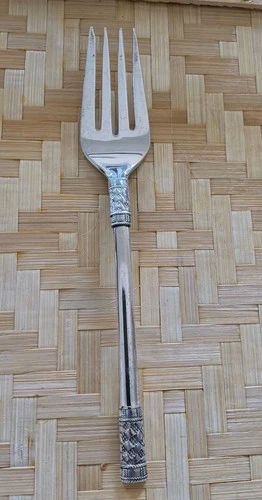 Wallace Sterling Silver  Aegean Weave Serving - Meat Fork ~