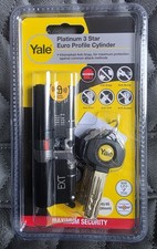 Yale Platinum 3 Star Euro Profile Cylinder Lock P-YS3-45/45MB - Matt Black