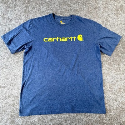 Carhartt Dearborn Loose Logo T Shirt Mens XL Blue Cotton Original Short Sleeve