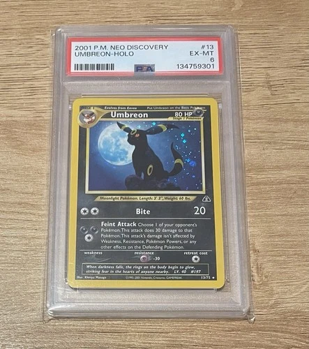 Pokémon Umbreon Neo Discovery 13/75 Holo Rare Unlimited PSA 6 English 2001 WOT