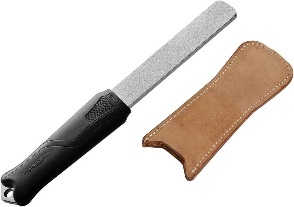 Diamant-Schleifstein mit Lederstreifen | Dual-Körnung 325/1200