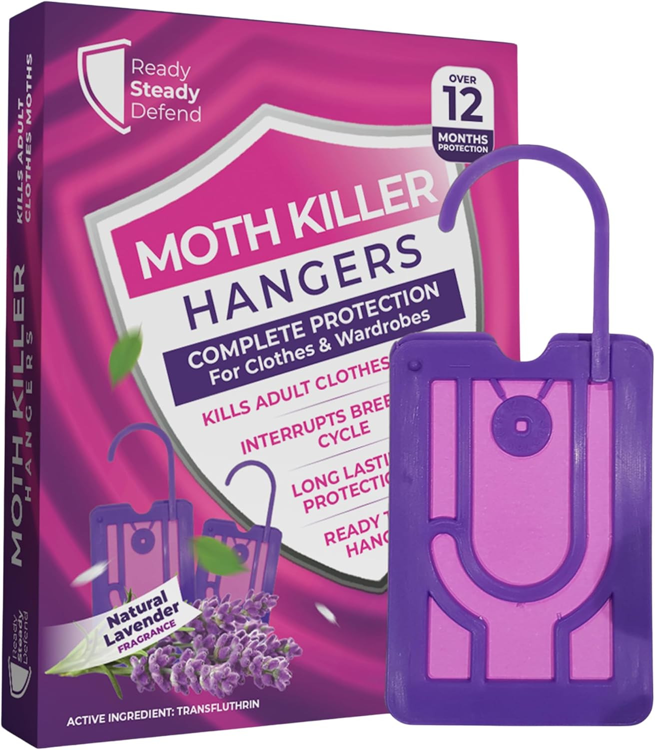 5-Pack Clothes Moth Killer Hangers for Wardrobes: Clothes Moth Killer | Contains