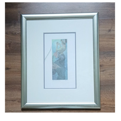Alphonse Mucha Kunstdruck Pole Star 1860 1939 Print Porträt gerahmt Einzelwerk