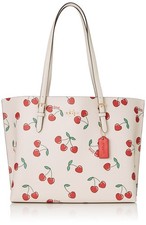 COACH Tote Bag CE627 IMCAH Cherry Print PVC Ladies Shoulder Handbag with Charm
