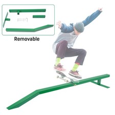 Portable Ramps Skate Skateboard Rail 5 Foot Flatbar Section With 2 Foot Bump