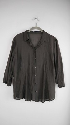 Jil Sander Bluse Hemd grau 38 M transparent Design Oberteil