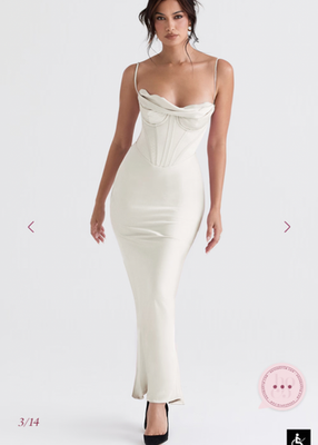 NWT House of CB Charmaine Corset Maxi Dress Ivory Satin Cowl Neck Bridal | eBay NWT House of CB Charmaine Corset Maxi Dress Ivory Satin Cowl Neck Bridal | eBay