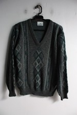 Greenwoods Traditional Mens V Neck Jumper Green - Size Medium M I9 