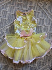Weissman Dance Costume Yellow Sequin Tutu Style - Child Small SC