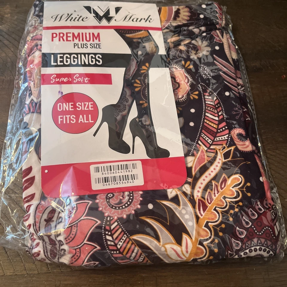 Leggings Talla Grande Rosa Y Negro Paisley Talla Única Foto 2 de 4