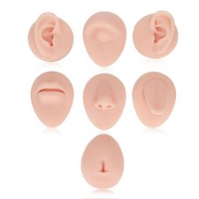 Soft Silicone Flexible Model Body Part Displays Set, Body Piercing Practice Mode