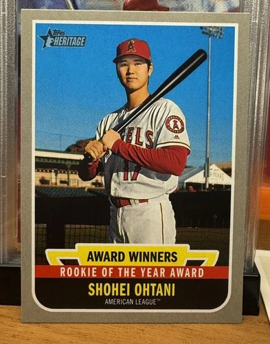 SHOHEI OHTANI 2018 ROOKIE ROY AW CARD Topps Heritage Baseball LOS ANGELES DODGER
