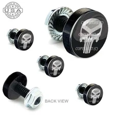 5 Black Aluminum Motorcycle Windshield Bolt Kit -  PUNISH SKULL - 047